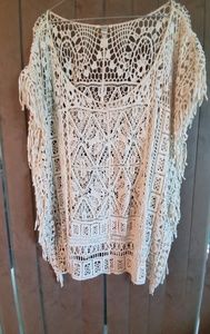 Swim suit cover up or lace shirt